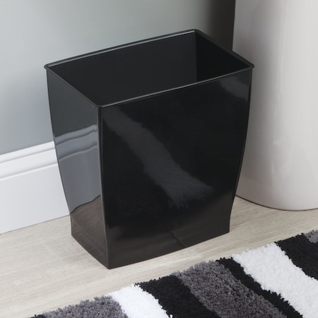 Interdesign iDesign Mono 2 gal Black Plastic Rectangular Wastebasket 64772